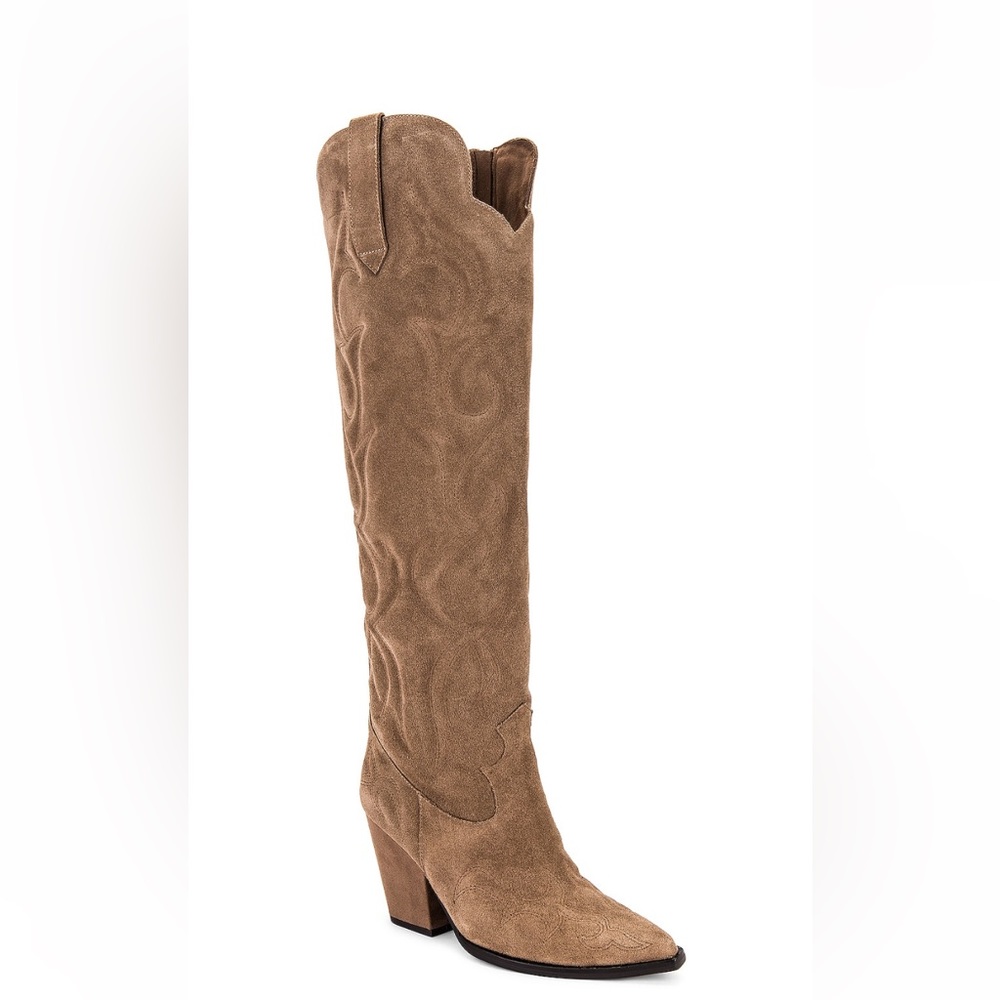 Jeffrey Campbell amigo lo boot taupe suede 8.5